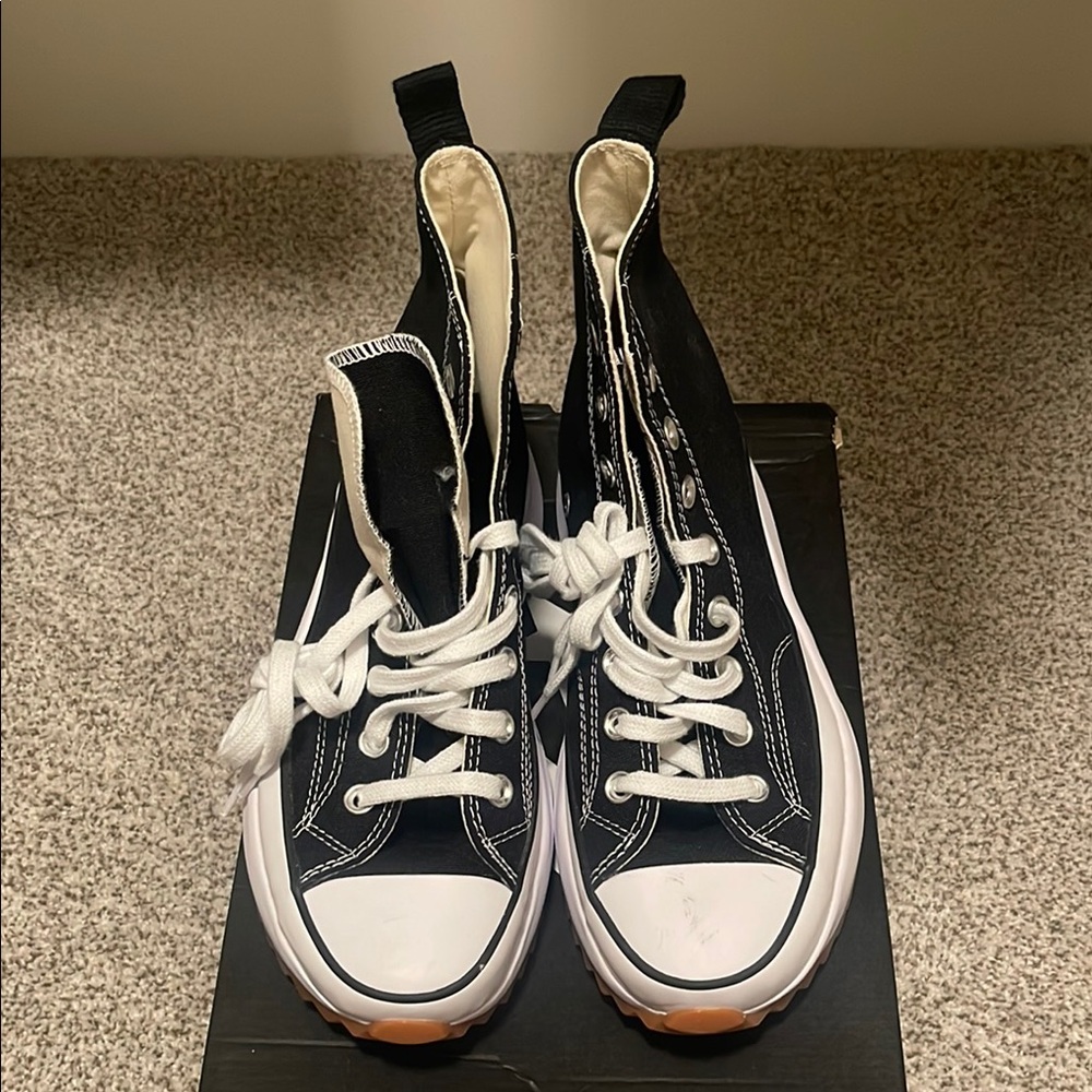 Black Platform Converse Run Star